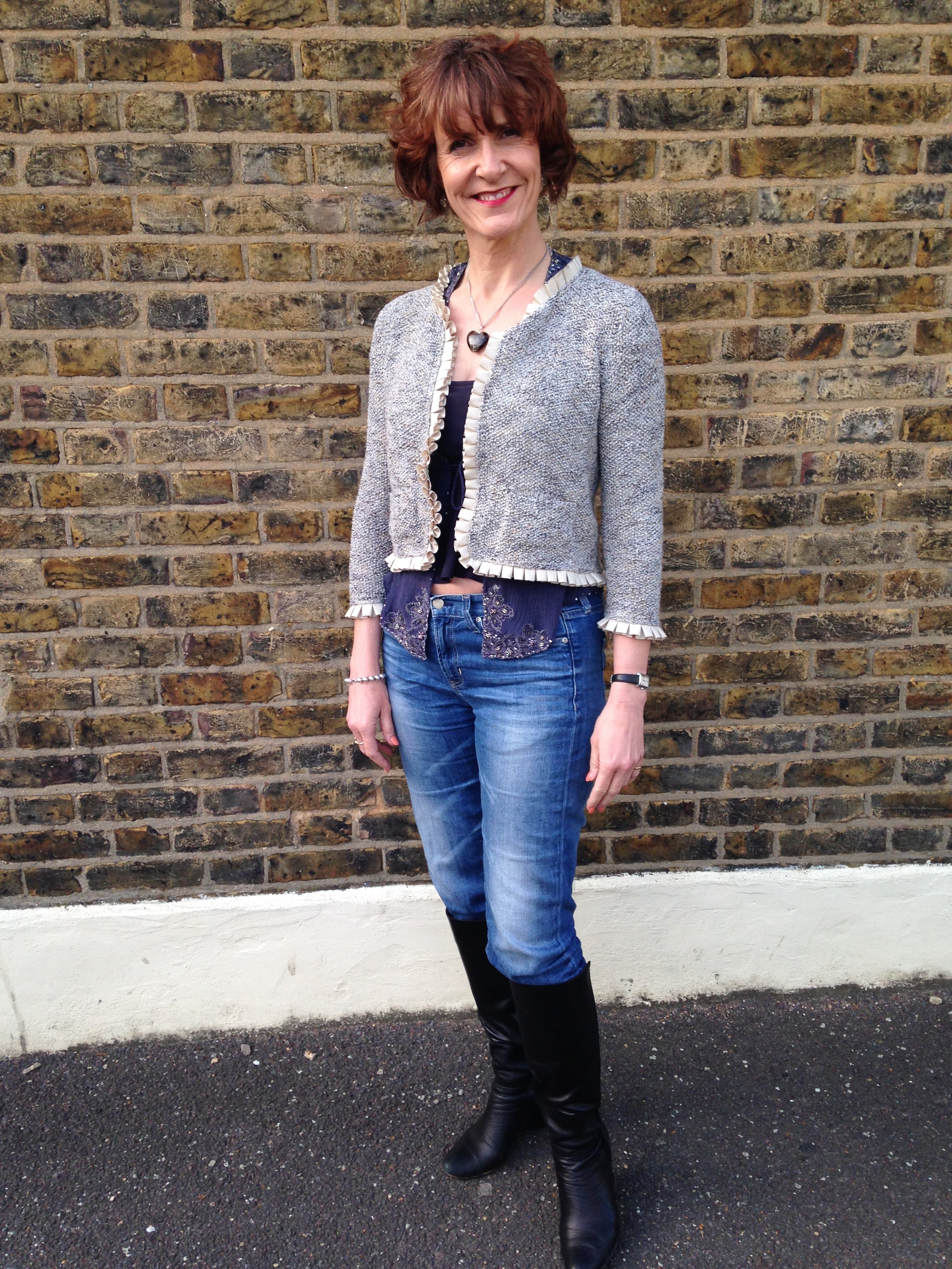 Claire works the perfect smart casual look.